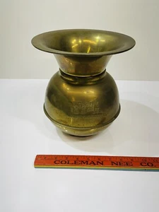 VTG BRASS SPITTOON UNION PACIFIC R.R. DOUBLE SIDED EMBOSSED LOGO ADVERTISING ✅📝 - Picture 1 of 9