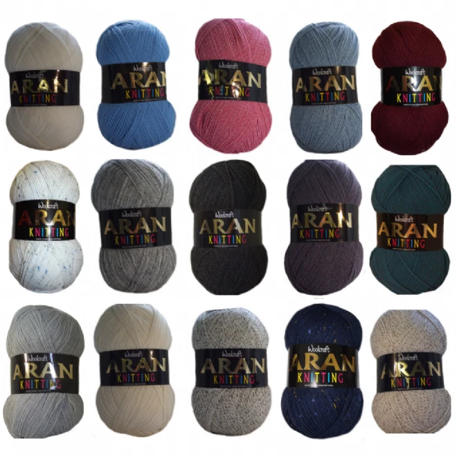 Aran Wool Woolcraft Aran 400g Knitting Yarn, 75% Acrylic & 25% Wool Mix  - Image 1 of 1