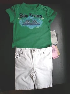 NWT $ 96 Juicy Couture Infant Baby Girl Outfit (camisa verde y pantalones cortos) 3-6 meses - Imagen 1 de 9