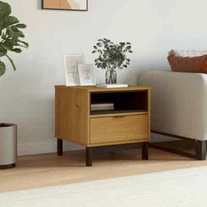 Side Table FLAM 50x50x50 Solid Wood Pine W2E7 - Picture 1 of 11