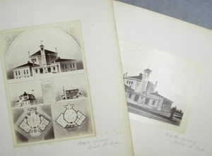 CHARLES M. BAKER - THESIS DRAWINGS - M.I.T. ARCHITEKTUR - 2 FOTOS - 1878 - Bild 1 von 1
