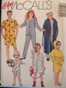 OOP McCALLS 4604 Childs Robe & Tie Belt~Nightshirt & Pajamas PATTERN M/8-10 UC - Picture 1 of 3