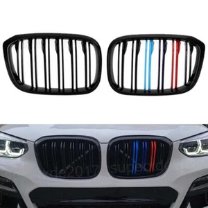 M-Farbe Nieren Kühlergrill Grill Glanz Schwarz Für BMW X3 G01 X4 G02 Doppelsteg - Picture 1 of 11