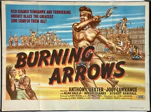 Burning Arrows Original Quad Movie Cinema Poster Pocahontas and John Smith 1953 - Picture 1 of 10