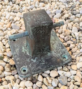 VINTAGE bronze MOORING BITT SAMPSON POST/BOLLARD CLEAT  5" Tall 6” Square HEAVY - Bild 1 von 6