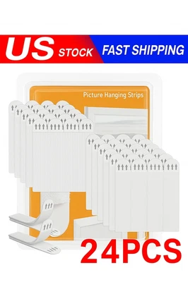 Tiras para colgar cuadros grandes 24 piezas | Adhesivo fuerte 45 libras | Extraíbles fáciles Foto 1 de 4