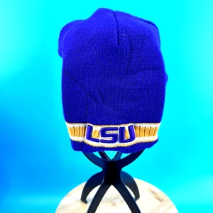 LSU Tigres Púrpura Dorado Negro Reversible Gorro Gorra Calavera Talla Única Fútbol - Imagen 1 de 7