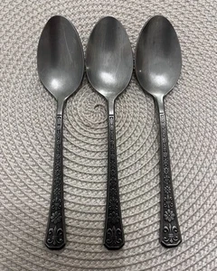 INTERPUR FLORENZ OVAL SOUP SPOONS  STAINLESS FLATWARE LOT 3 - Picture 1 of 3