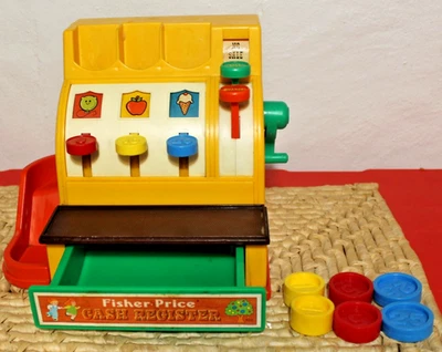 Caja registradora Fisher Price 1974 con 6 monedas originales impecable Foto 1 de 4