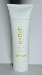 Native Sonnencreme LSF 30, Zinkoxid Dermatologisch getestet Ananas & Kokosnuss 5oz - Bild 1 von 3