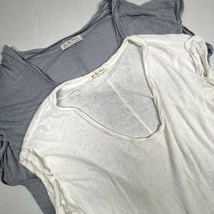 2 We the Free People All I Need Linen Blend Tee Oversized Top XS(XS-2XL) LOT EUC - Picture 1 of 14