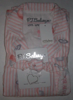 NUEVO CON ETIQUETAS PJ Salvage ROSA NIEBLA Rayas Franela Pijama/Juego de Salón M ROSA VINO TODO EL DÍA Foto 1 de 4