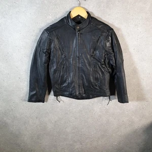 Vintage Screaming Eagle Cuir Leder Motorrad Lederjacke Damen UK18 schwarz - Bild 1 von 8