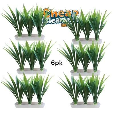 AQUARLINE 6x Künstliche Aquarium Aquarium Kunststoff Pflanze Dekoration Ornament Realistisch