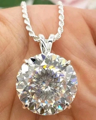 Colgante de diamantes tratados blancos de 5 quilates corte portugués ¡Certificado! Regalo Navidad Foto 1 de 4