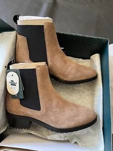 Chelsea Boots Block Heel Utility Boot Bourbon Size 7 Waterproof - Picture 1 of 6