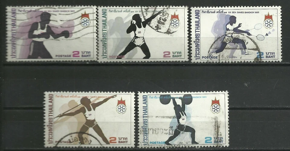TAILANDIA: 1985 SEA Games, Set. Boxeo, Shot Put, Bádminton, Jabalina, Wt. Elevación Foto 1 de 1