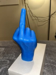 Candlehand Blue F*ck You Hand Gesture Candle-NEW - Picture 1 of 7