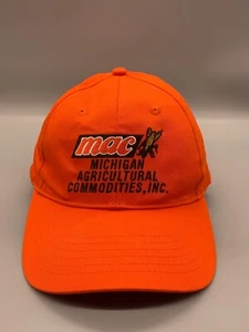VINTAGE Trucker Hat Cap Snapback Orange K Products MAC Corn Michigan Agriculture - Picture 1 of 13