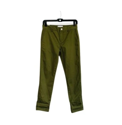 Current/Elliott The Confidant Trousers NWT 24 Olive Cotton Stretch  - Image 1 of 4