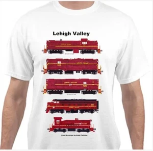 Maglietta Lehigh Valley Maroon Locomotives Railroad di Andy Fletcher - Foto 1 di 1