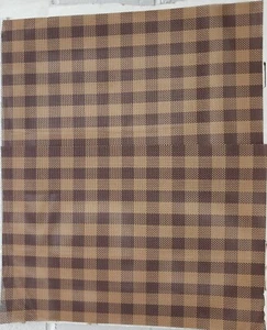 Set of 2 Same PVC Non Clear Placemats(18"x12")COFFEE BROWN TONES PLAID DESIGN,LT - Picture 1 of 12