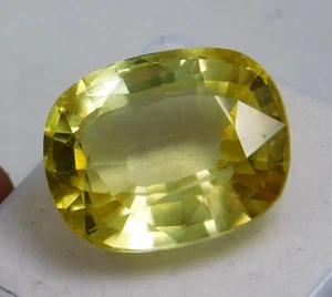 CERTIFIED* Big Rare 23.30 Ct Very Clean Cushion Natural Medium Yellow Sapphire - Picture 1 of 7