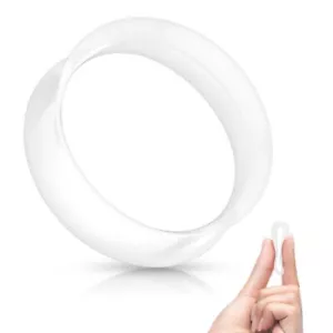 Piercing tunnel en silicone blanc ultra souple - Photo 1/1