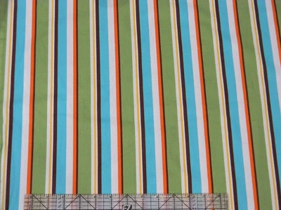 Little One Stripes Organic GreenFabric - Image 1 of 2