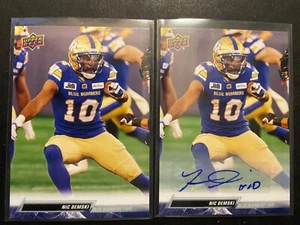 Nic Demski (U of Manitoba) - 2023 Upper Deck CFL "Autographed" & "Base" Card #19 - Foto 1 di 2