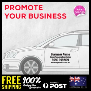 2x Custom Business Name Vehicle Door Window Shop Stickers 590x300mm - Picture 1 of 4