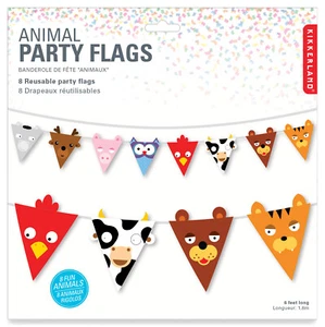 KIDS PARTY FLAGS -Animal Face Nursery Bedroom Decor Bunting 1.8mtrs *FREE DELIVE - Bild 1 von 4