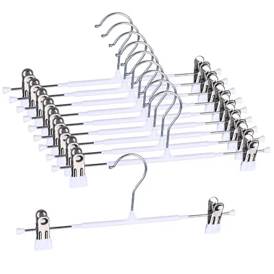10/20/60/80PCS Skirt Hangers with Clips, Metal Pants Hangers For Clothes Trouser - Image 1 of 4