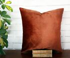 Terra-cotta soft  velvet  pillow couch cushion cover-16''x16'' 