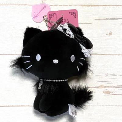 Black Charmmy Kitty Black White Bow Hello Kitty Plush Doll Brand From Japan New - Image 1 of 2