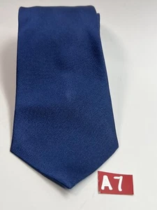 Corbata Rivetz of Boston Sólida Azul Marino 100% Seda 58"c 3.75" - Imagen 1 de 5