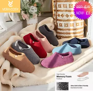 Memory Foam Hausschuhe - warme künstlich gefütterte Winterschuhe für Männer & Frauen - bequem - Bild 1 von 14