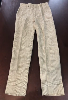 $398 Polo Ralph Lauren женщин льняное платье брюки коричневый клетку размер 2 обычный - Изображение 1 из 4