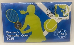 2025 AUSTRALIAN OPEN WOMEN'S POSTAL NUMISMATIC COVER (PNC) $2 UNCIRCULATED COIN - Picture 1 of 7