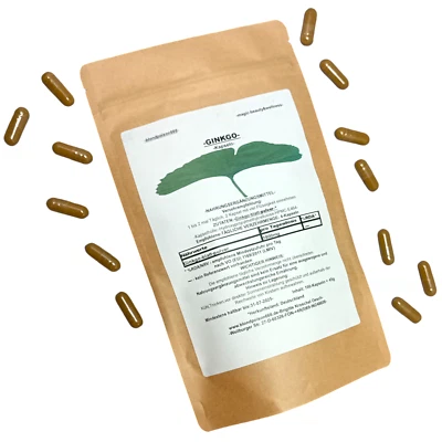 EIGENHERSTELLUNG 270 x 450mg GINKGO BILOBA VEGAN Kapseln Blatt Pulver kontroll Anb VEGETARISCH