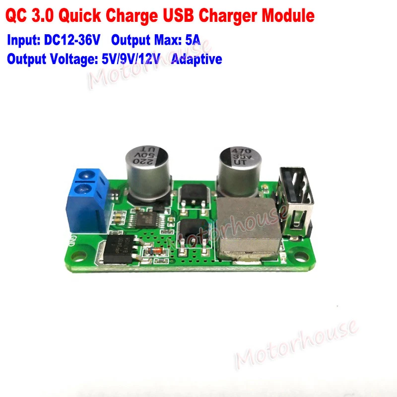 QC3.0 5A USB módulo de carregamento rápido conversor de tensão faça você mesmo carregador de telefone 5V 9V 12V - Imagem 1 de 3