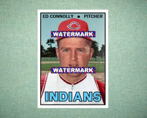 Ed Connolly Cleveland Indians 1967 Style Custom Baseball Art Card - Picture 1 of 2
