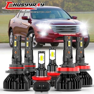Para Honda Accord Crosstour 2010-2011 6 Piezas Faros LED Alto/Bajo + Luz Antiniebla - Imagen 1 de 16