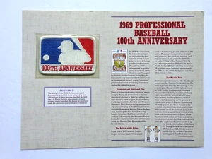 PARCHE DE COLECCIÓN 100 ANIVERSARIO 1969 COLECCIÓN COOPERSTOWN HISTORIA ESTADÍSTICAS TARJETA - Imagen 1 de 2