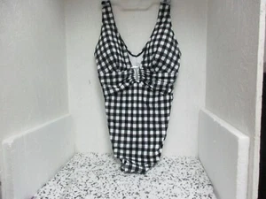 Adore Me  Women's Andria Contour Plus Swimsuit  Black& White Gingham Size1X NWOT - Picture 1 of 2
