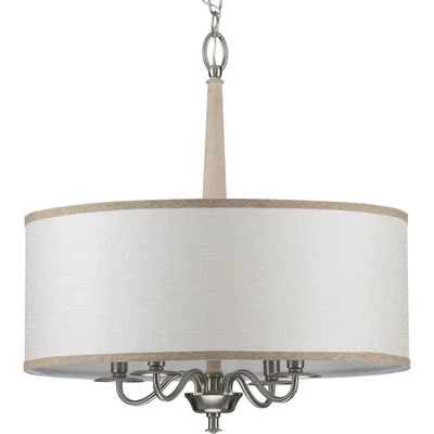 Progress Lighting P400218 Durrell 4 Light 21"W Drum Chandelier - Nickel - Image 1 of 4