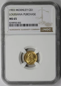 1903 McKinley - Louisiana LA Purchase Commemorative Gold $1 MS 65 NGC - Picture 1 of 4