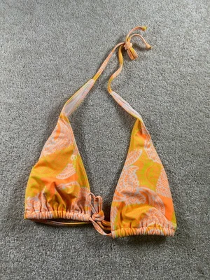 Old Navy Women's Swimwear Bikini Top Orange Small Nylon Spandex - Image 1 of 4