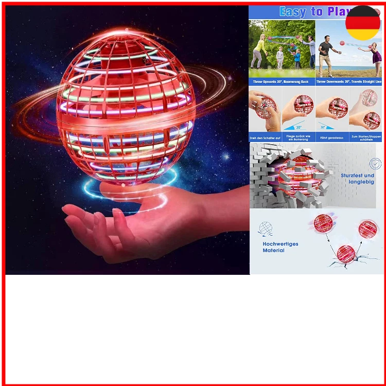 ASORT Hover Fliegender Ball,Magic Flying Spinner Hover Ball RGB Mini Drohne Für