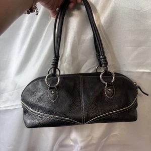 Lovcat Paris Black Leather Y2K 2000’s Hobo Handbag Purse Shoulder bag - Picture 1 of 17